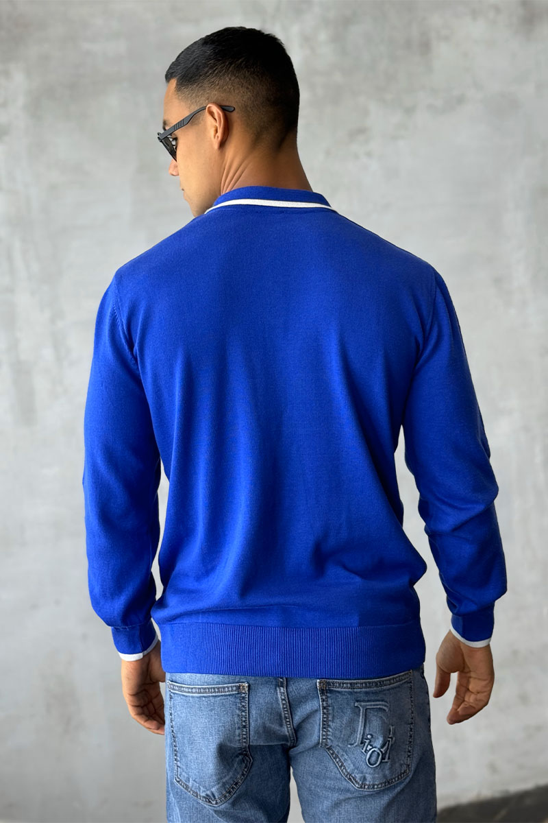 Etro Поло с длинным рукавом Pegaso logo - Blue