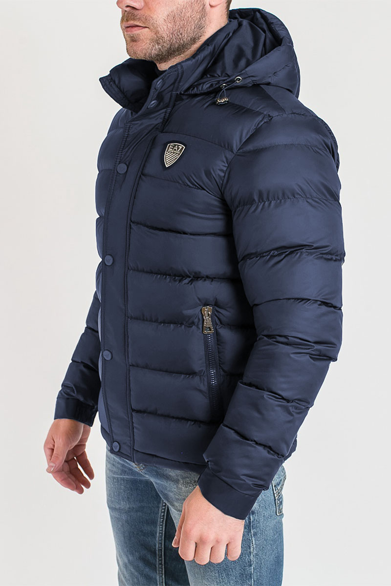 EA7 Emporio Armani Тёмно-синяя утеплённая куртка
