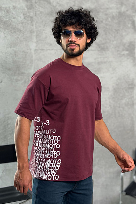 Мужская бордовая футболка 