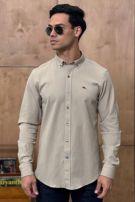 Мужская тёмно-бежевая рубашка Pegasus logo