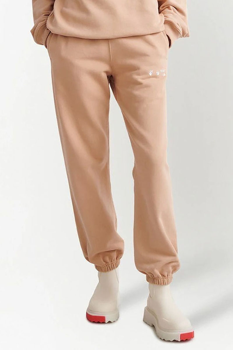 Off-White Женские штаны бежевого цвета