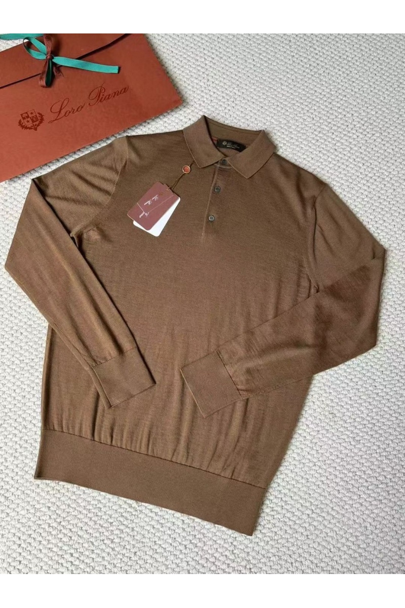 Loro Piana Поло с длинным рукавом Premium - Caramel