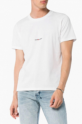 Мужская белая футболка logo-print 