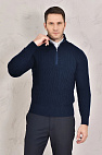 Кашемировый свитер Premium zip-neck - Navy 