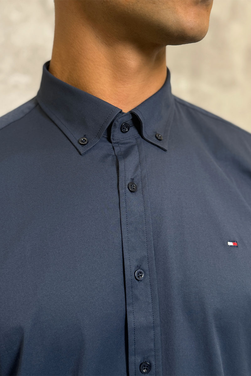 Tommy Hilfiger Мужская рубашка flag embroidery - Navy 