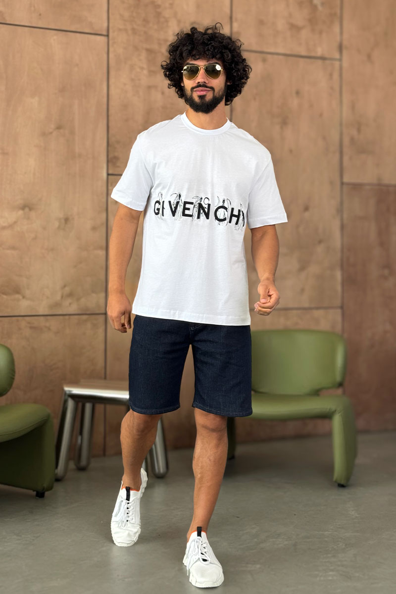 Givenchy Белая оверсайз футболка embossed logo