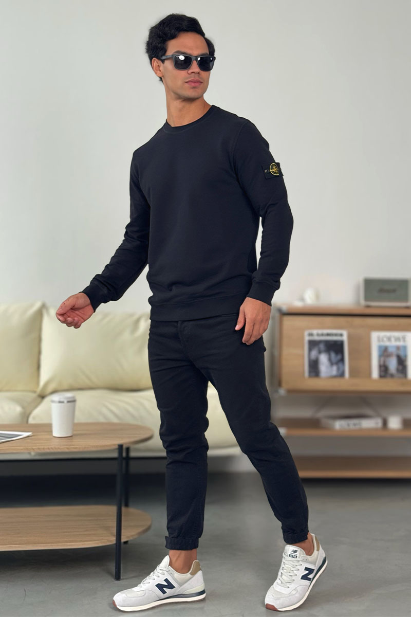 Stone Island Мужской свитшот чёрного цвета Compass-patch
