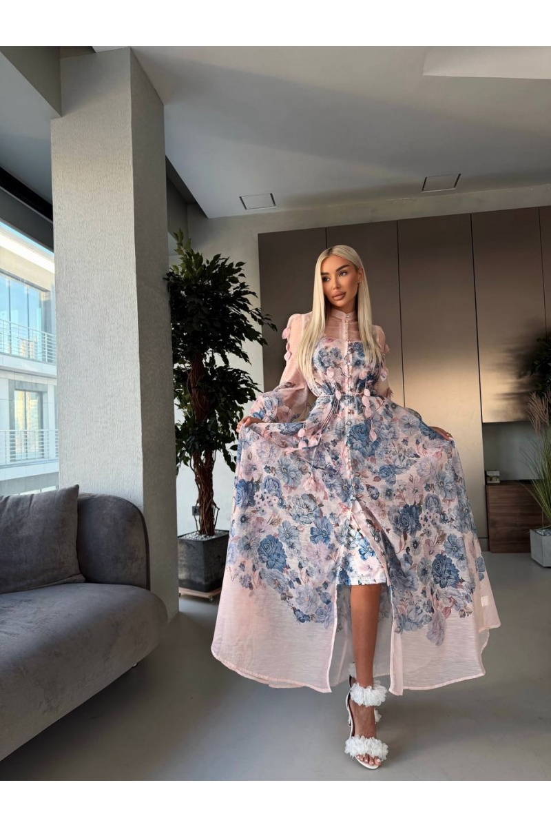 Zimmermann Женское платье с цветочным принтом розового цвета premium