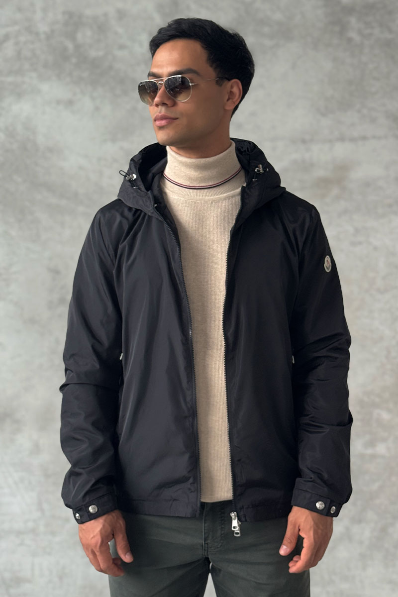 Moncler Чёрная ветровка logo-patch