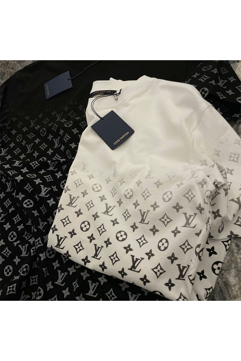 Louis Vuitton Чёрная мужская футболка Monogram Gradient