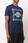 Мужская синяя футболка logo-print