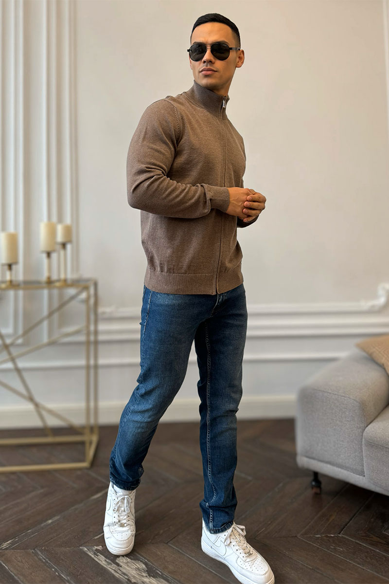 Hugо Воss Мужская кофта zip-up - Brown