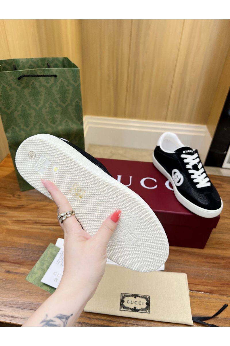 Gucci Женские замшевые кеды Premium - Black
