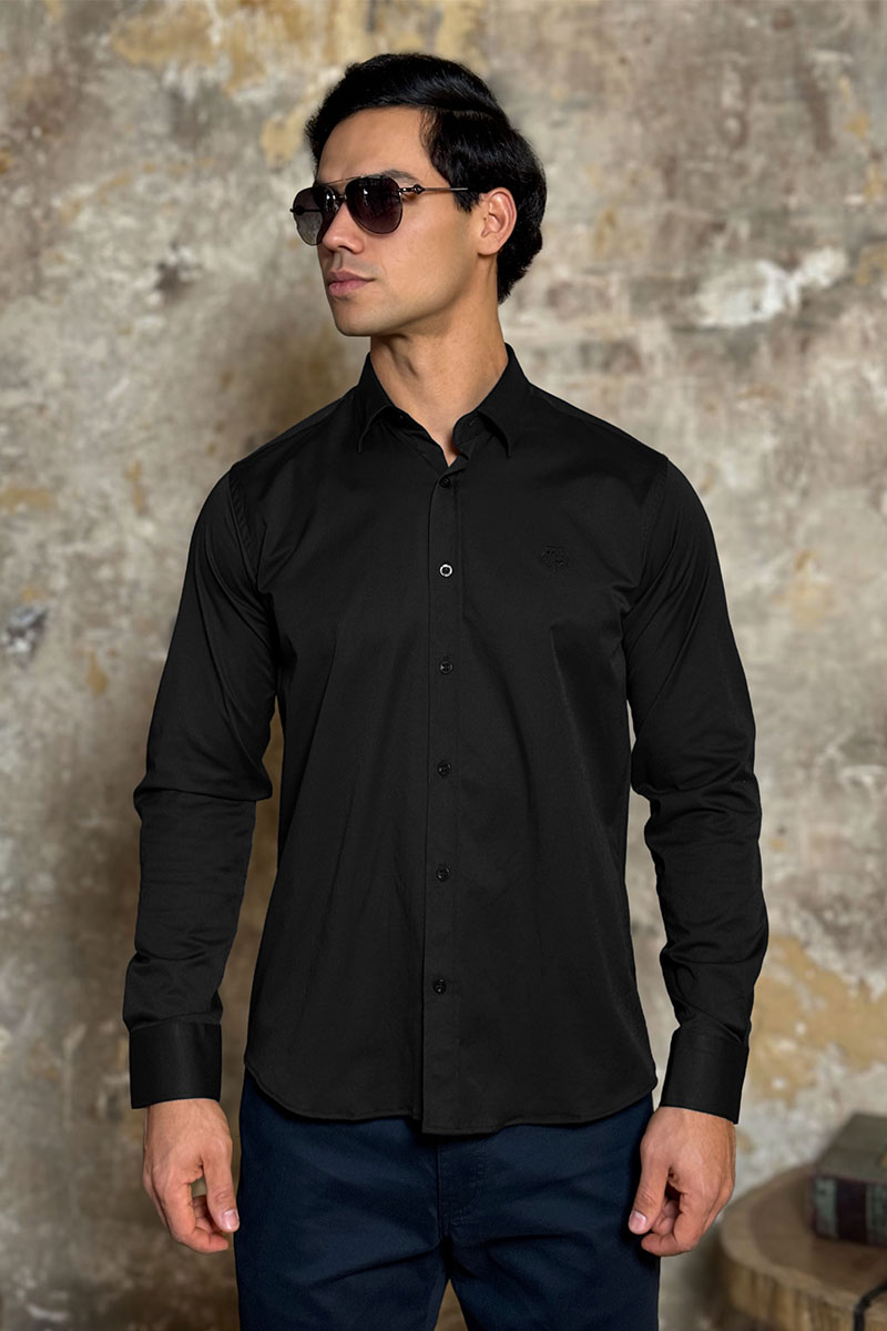 Loro Piana Мужская рубашка чёрного цвета