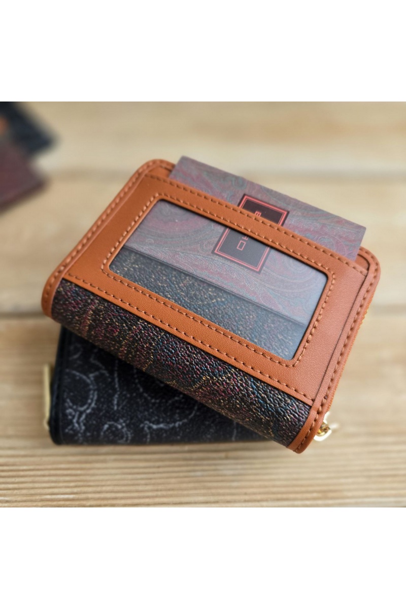 Etro Кожаный кошелёк с узором пейсли 11x8 см