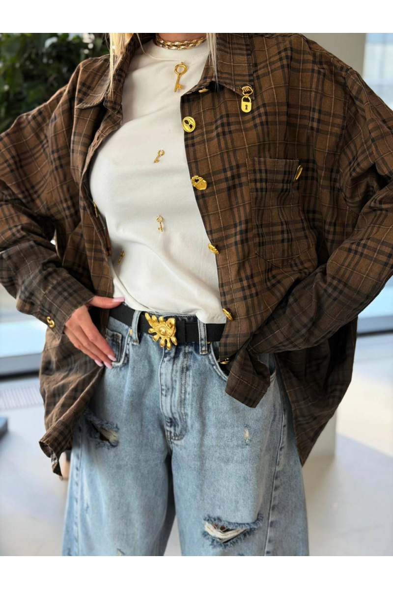 Schiaparelli Женская оверсайз рубашка в клетку premium