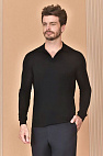 Поло с длинным рукавом Premium - Black
