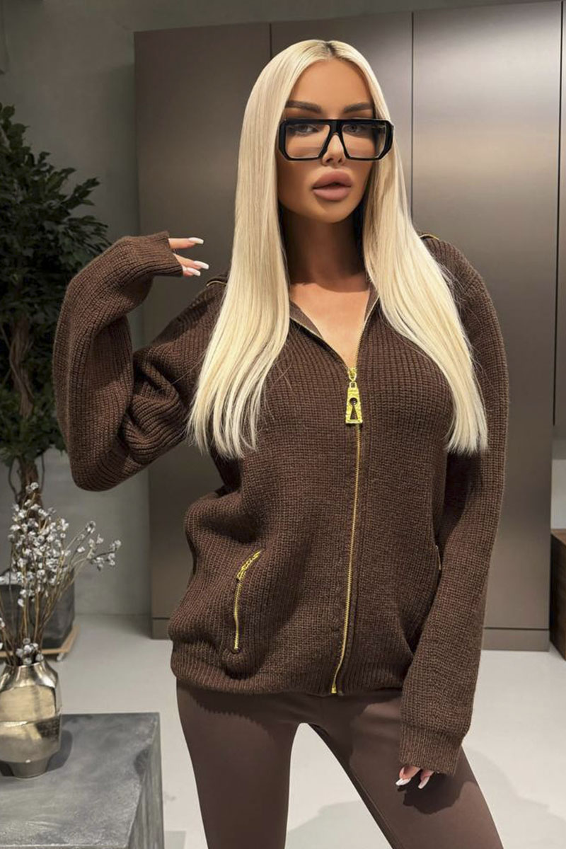 Schiaparelli Женский кардиган на молнии premium - Brown