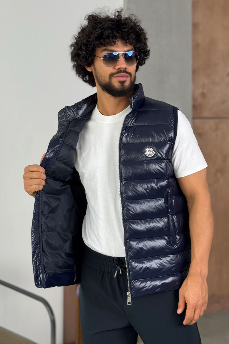 Moncler Мужской тёмно-синий жилет 