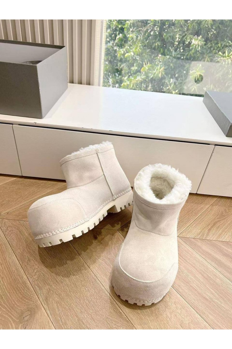 Balenciaga Женские ботинки Alaska Fur Bootie premium - White