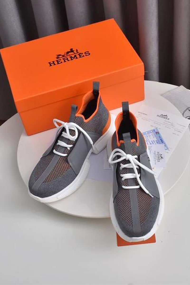 Hermes Мужские текстильные кроссовки Expert - Grey