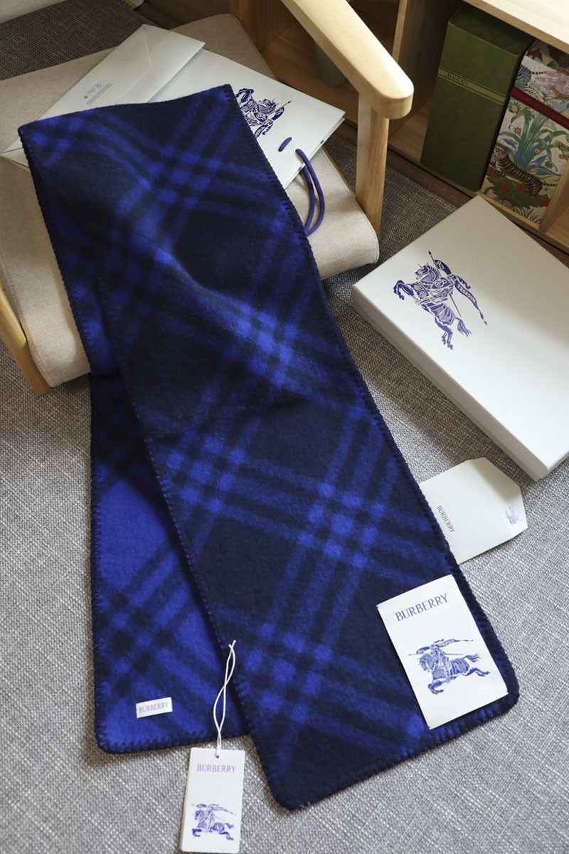 Burberry Шарф Check premium 182x30 см - Navy
