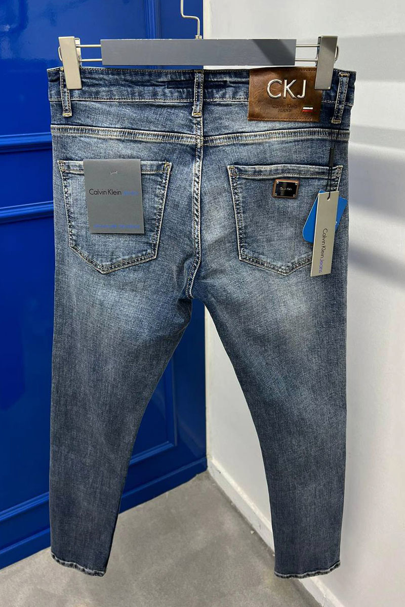 Calvin Klein Мужские синие джинсы logo-plaque