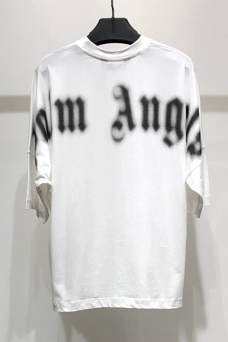Palm Angels Белая оверсайз футболка Blurred Logo
