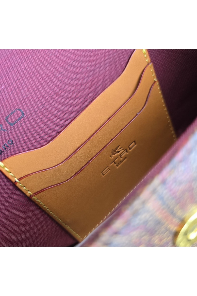 Etro Кожаная сумка с узором пейсли 20x9 см
