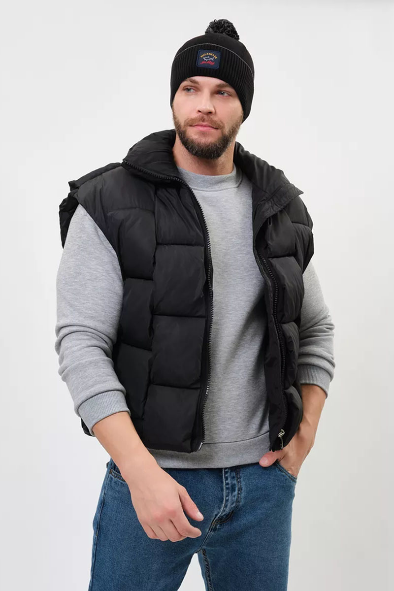 Paul & Shark Шапка на флисе logo-badge - Black 