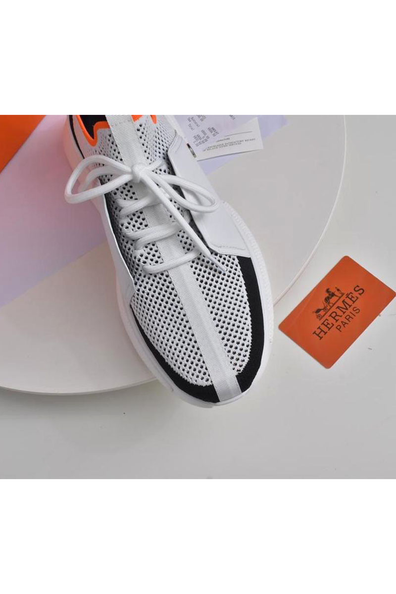 Hermes Мужские текстильные кроссовки Expert - White