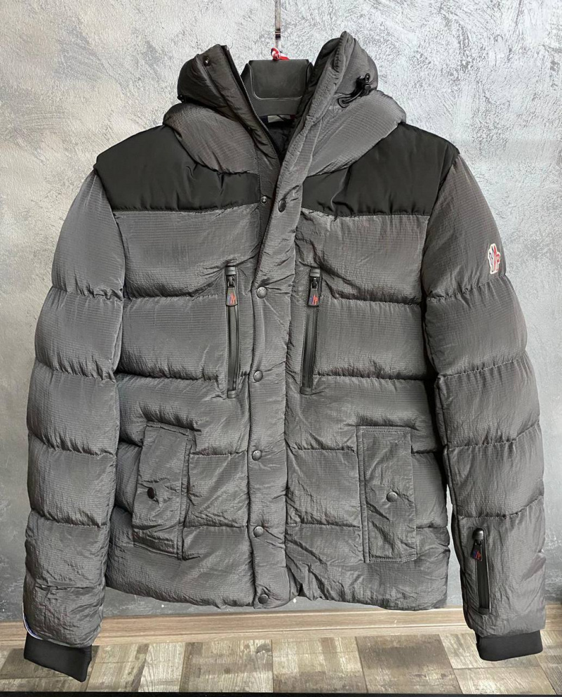 Moncler Утеплённая тёмно-серая куртка Grenoble