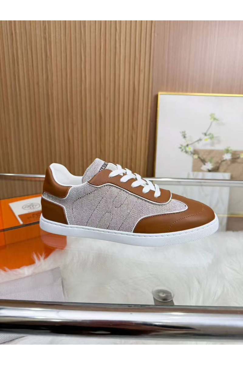 Hermes Женские кожаные кроссовки Match