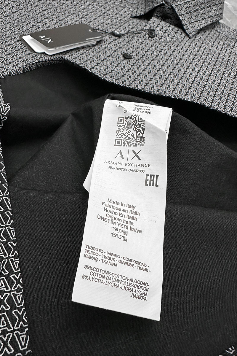 Emporio Armani EA7 Мужская чёрная рубашка
