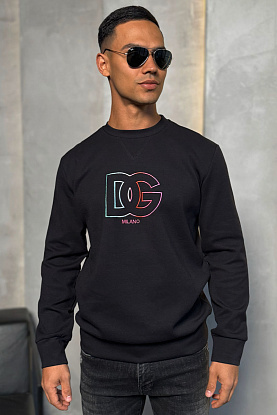 Чёрный мужской свитшот multicolor logo