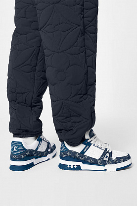 Кожаные кроссовки Trainer Monogram - White / Blue