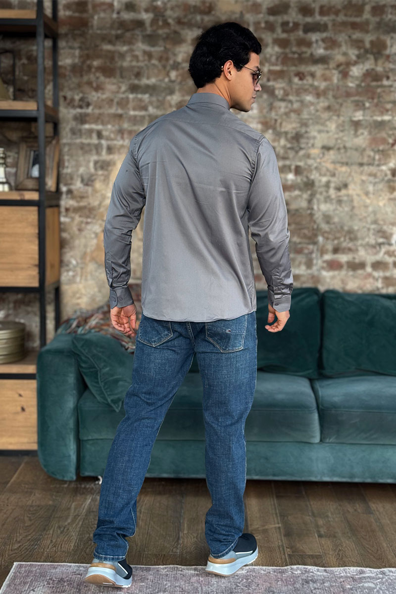Loro Piana Мужская рубашка logo-embroidered - Grey