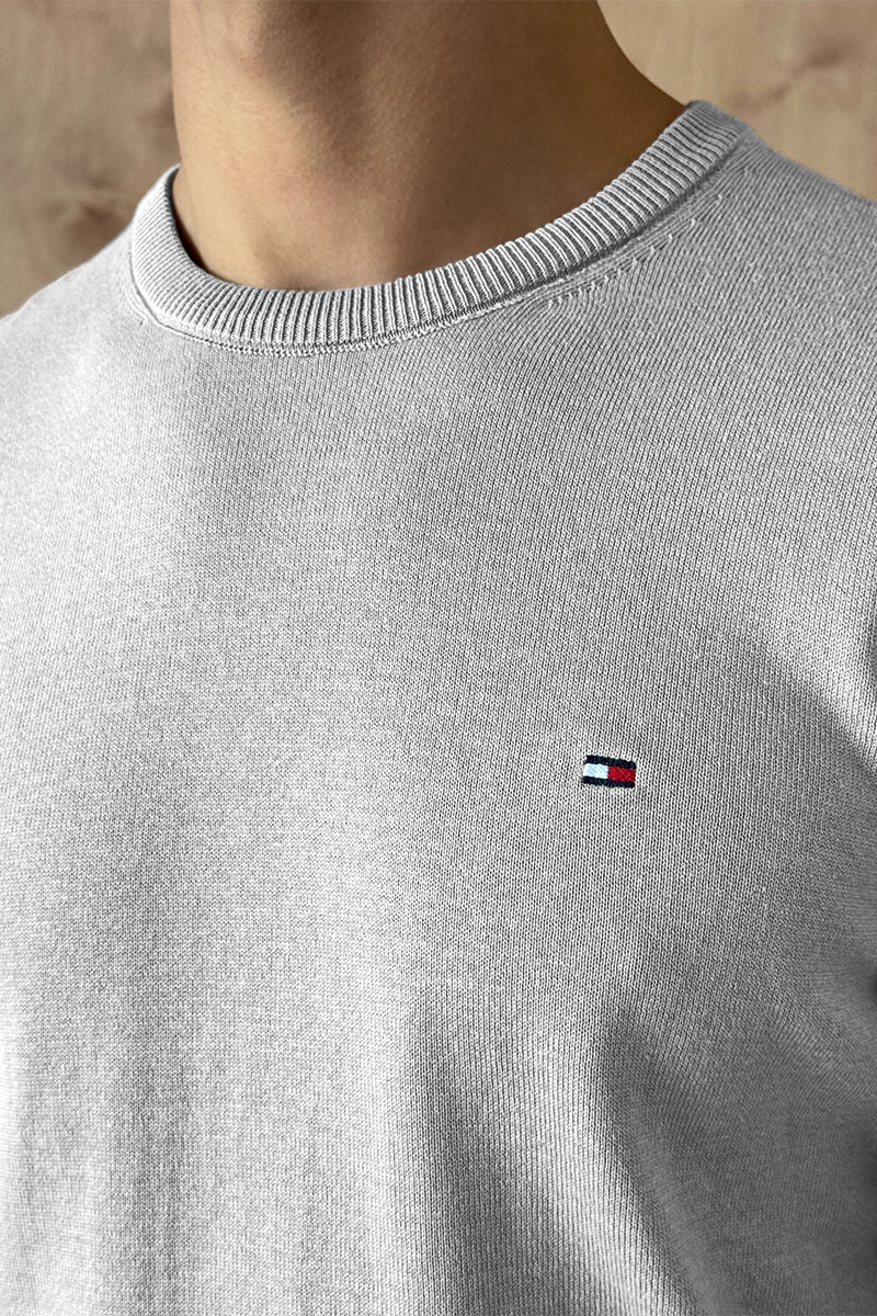 Tommy Hilfiger Мужская кофта светло-серого цвета logo-embroidered
