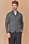 Кашемировый свитер Premium zip-up - Dark Grey