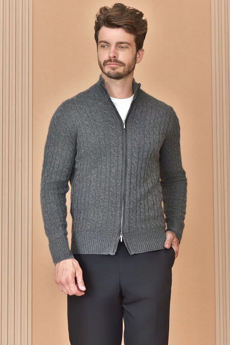 Loro Piana Кашемировый свитер Premium zip-up - Dark Grey