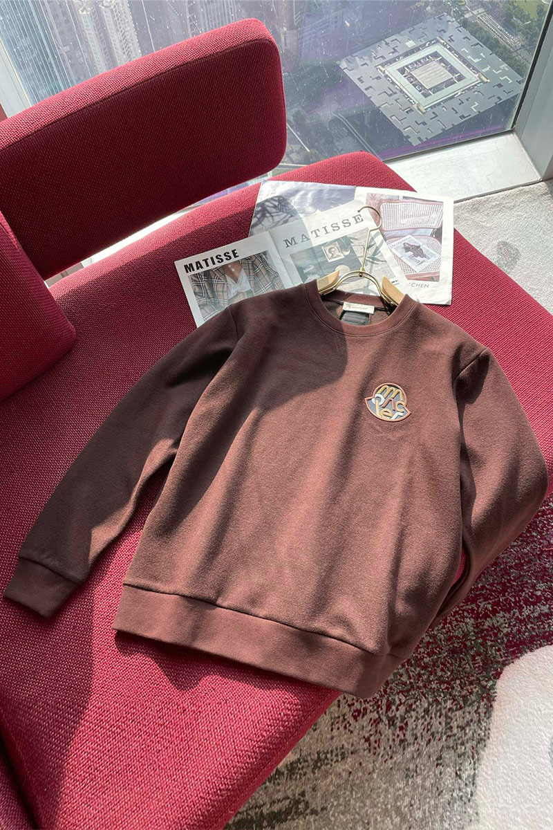 Moncler Мужской свитшот logo-patch - Brown
