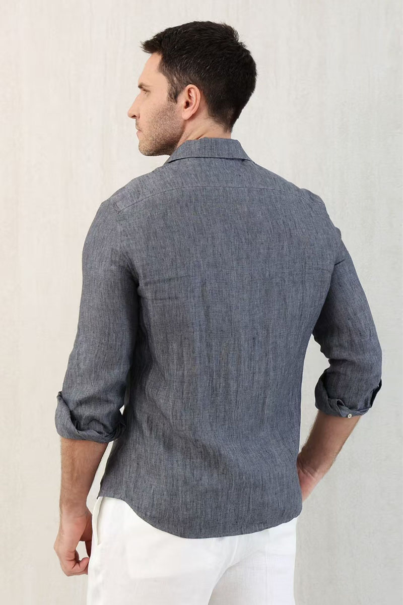 Designer Льняная рубашка Premium - Grey