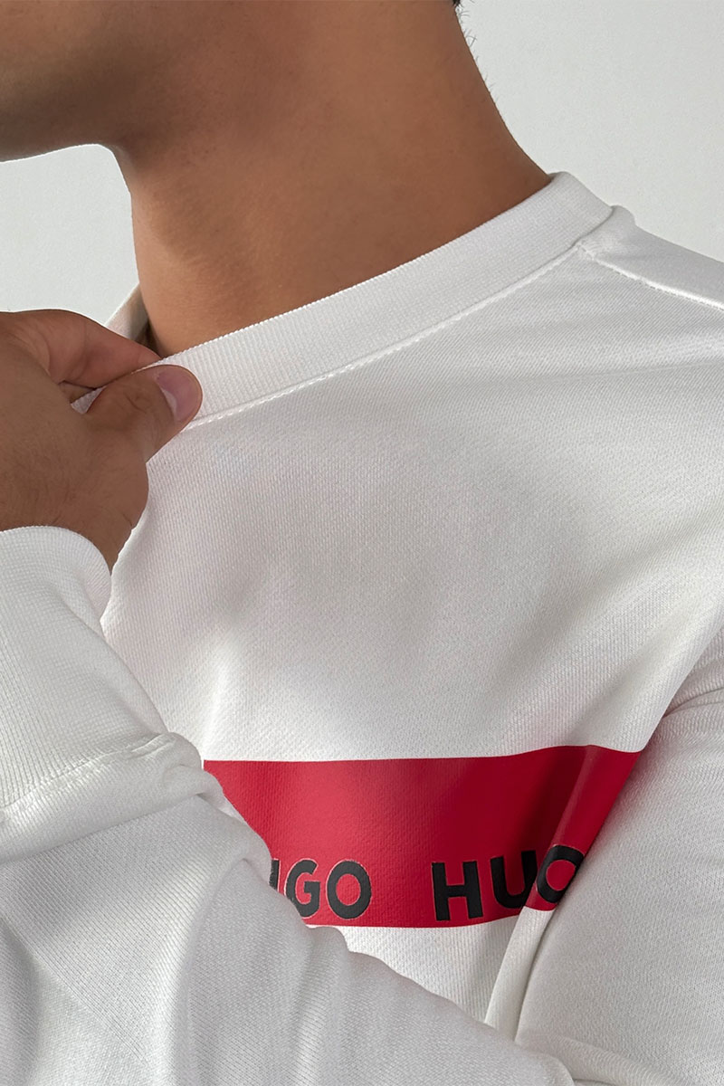 Hugо Воss Белый свитшот Dranach chest-tape