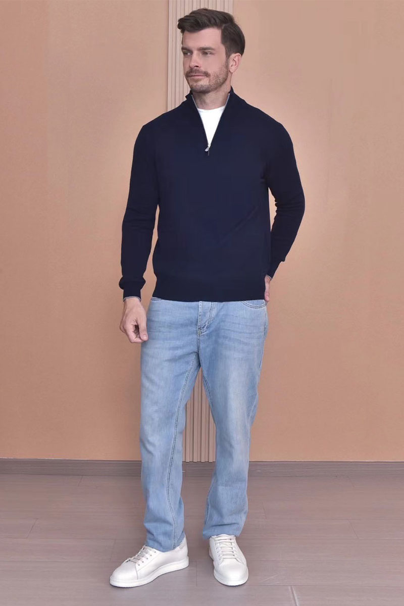 Designer Кашемировый свитер Premium - Dark Blue