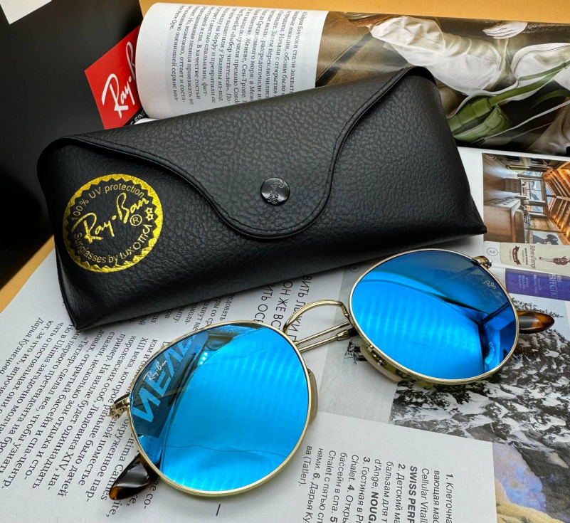 Ray Ban Солнцезащитные очки Round Metal - Blue Mirrored