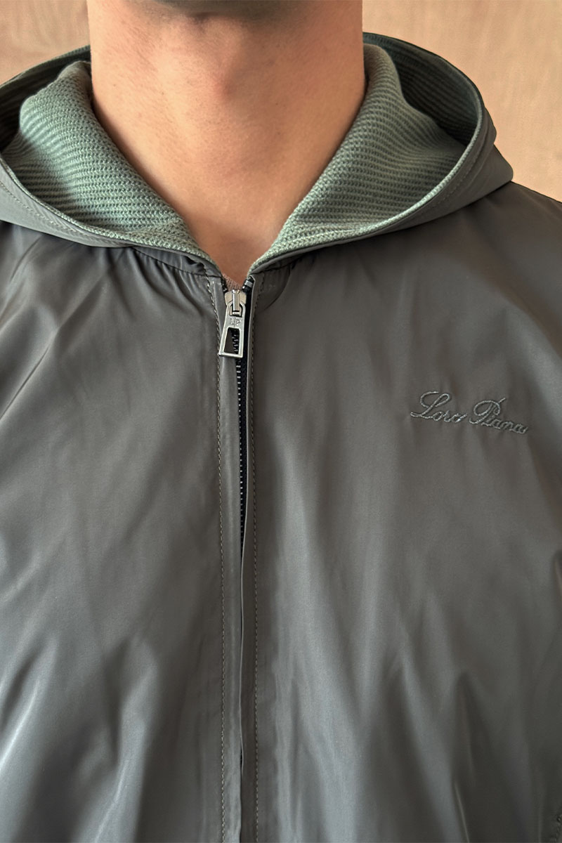 Loro Piana Мужская ветровка зелёного цвета