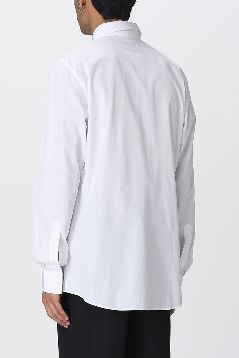 Moschino Мужская белая рубашка embroidered logo