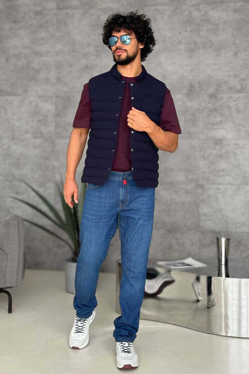 Loro Piana Мужской синий жилет 