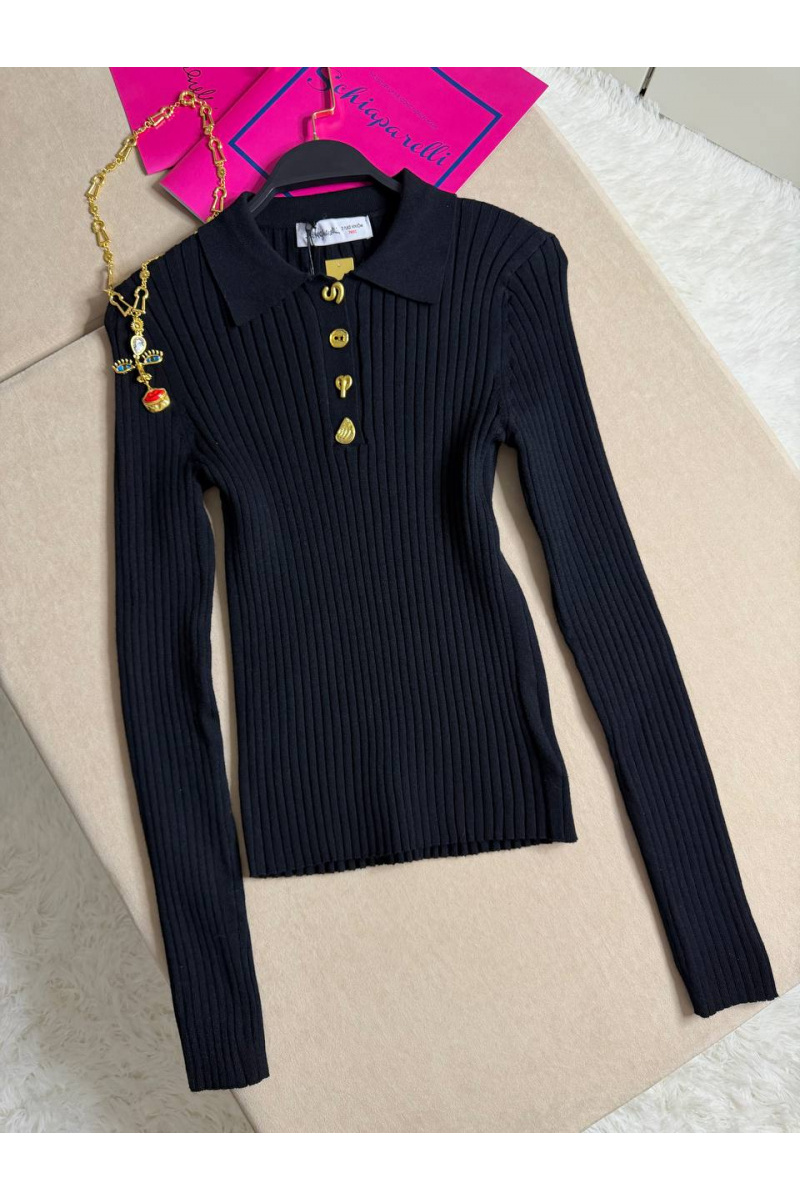 Schiaparelli Женское поло с длинным рукавом premium - Black