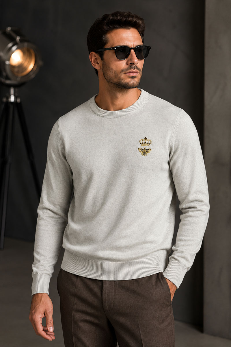 Dоlсе & Gаbbаnа Серый джемпер bee crown embroidered